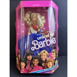 Unicef Barbie Mattel 1920 Doll 1989 Special Edition Damaged Box